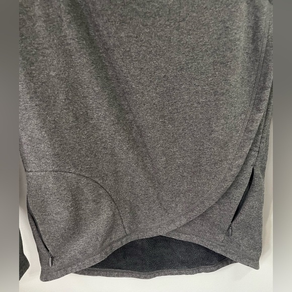 Athleta Sz Medium Cozy Karma Asym Pullover dark gray 1/4 zip - Picture 6 of 14